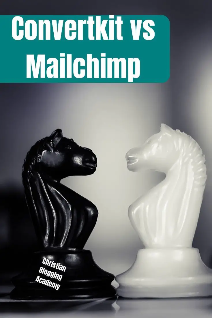 a black and white horse chess piece looking at each other Convertkit vs Mailchimp for bloggers