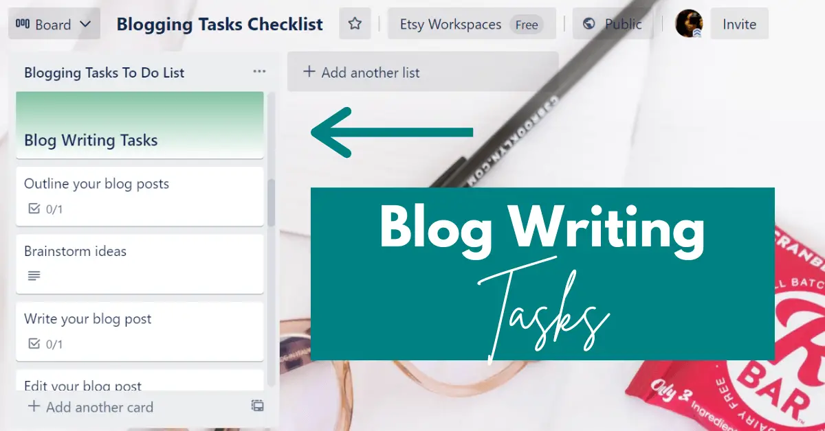 pic of checklist for blogging to do list 