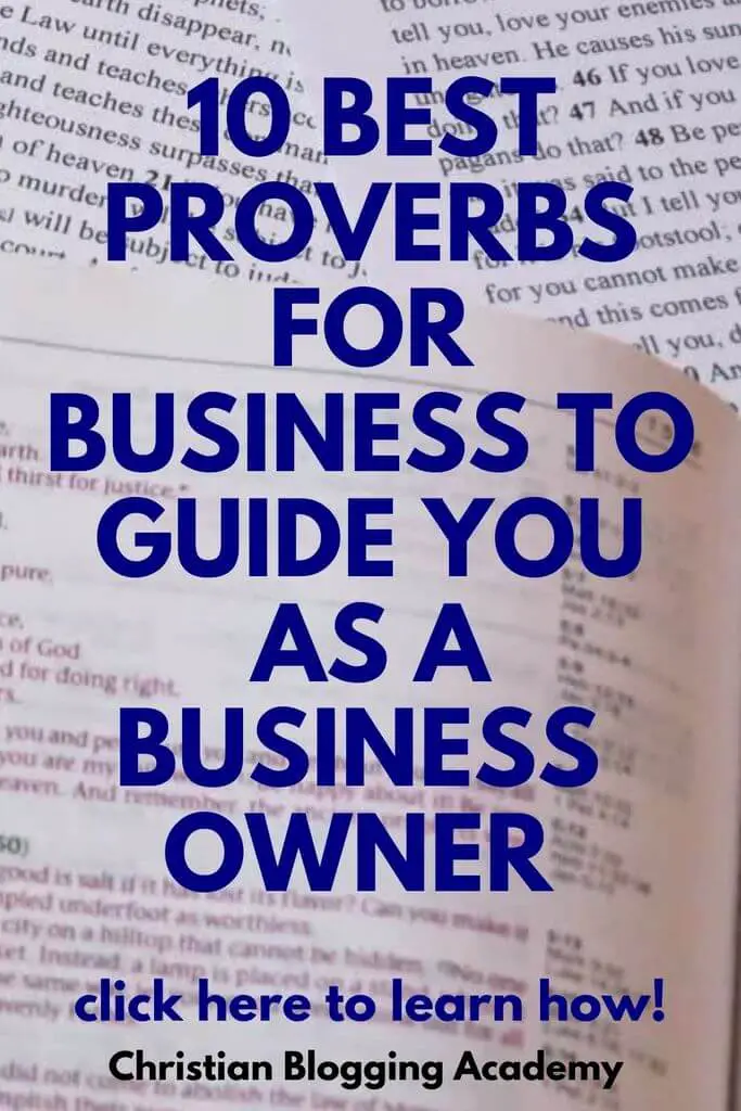 bible in background blue letters proverbs for business