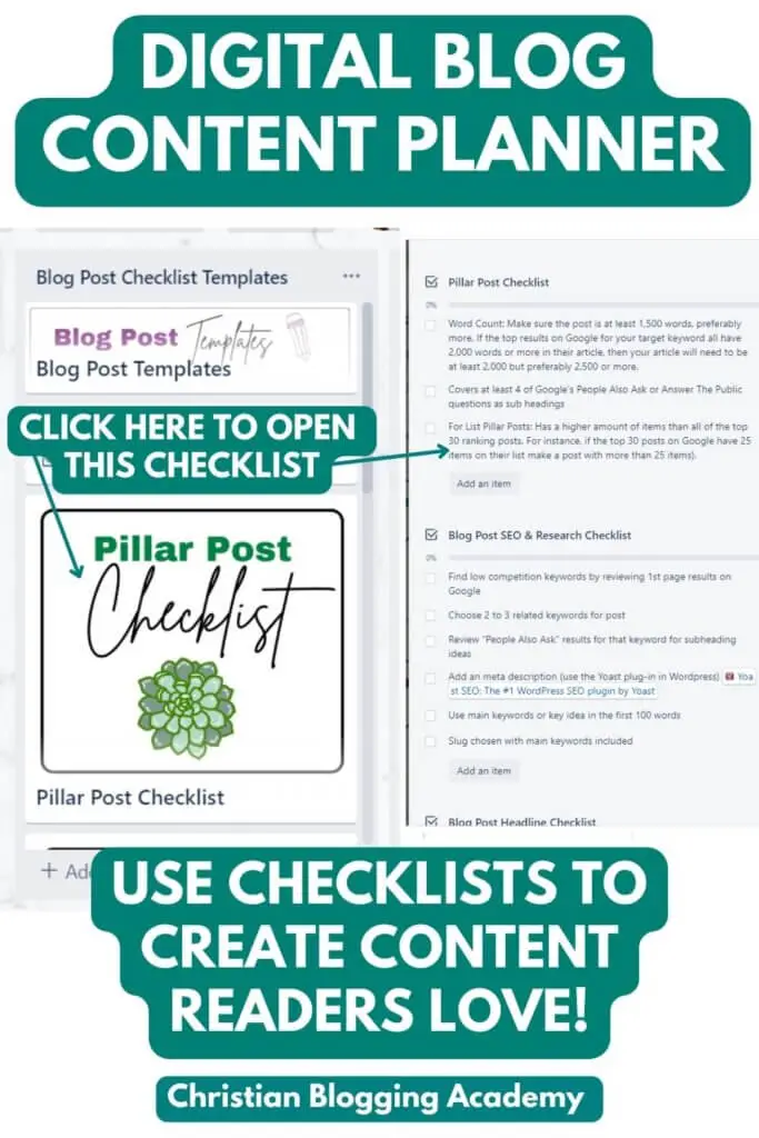 checklists to create content 