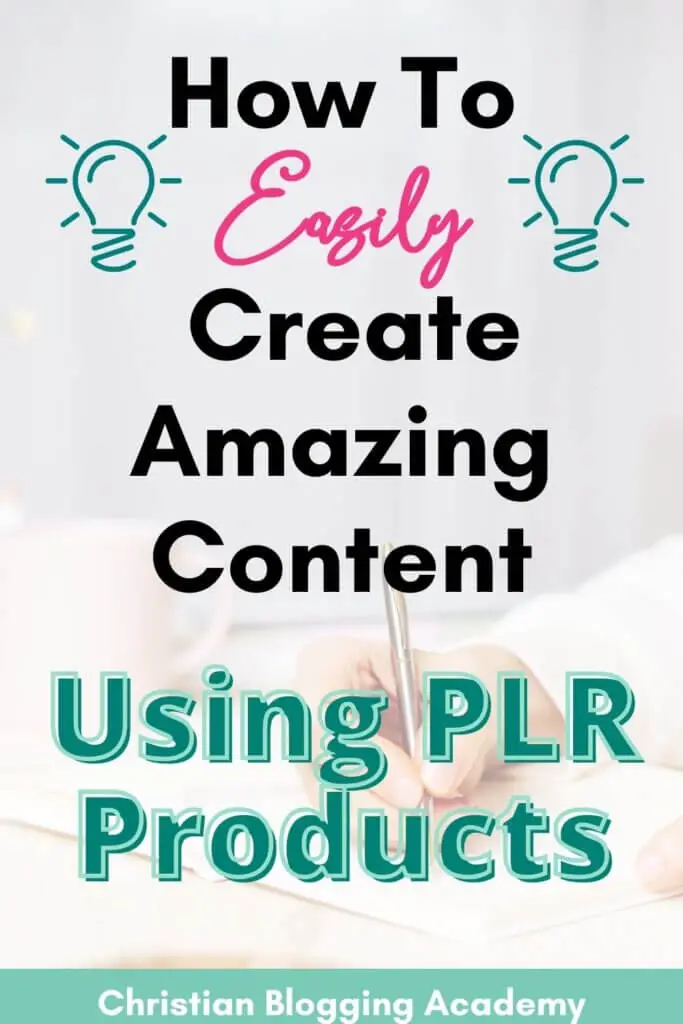 teal, pink, and white Pinterest graphic on how to use PLR articles to grow your business