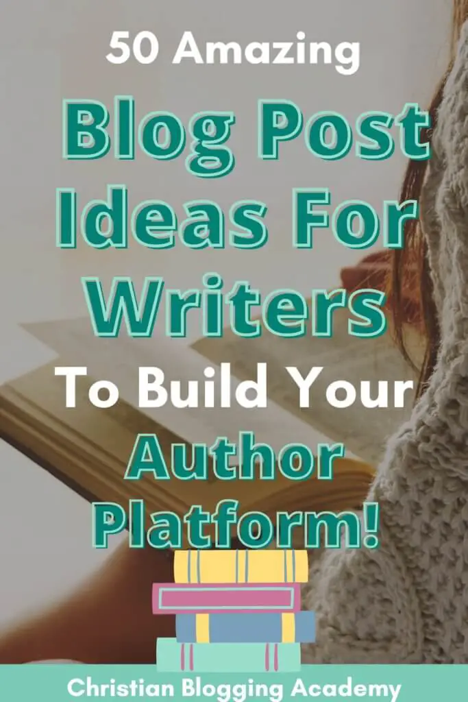 Blog post ideas for writers in teal and white woman reading