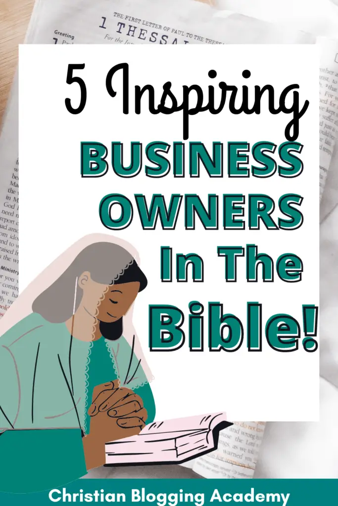 teal and black writing with bible in the backgroud examples of entrepreneurs in the bible Bible character in teal 