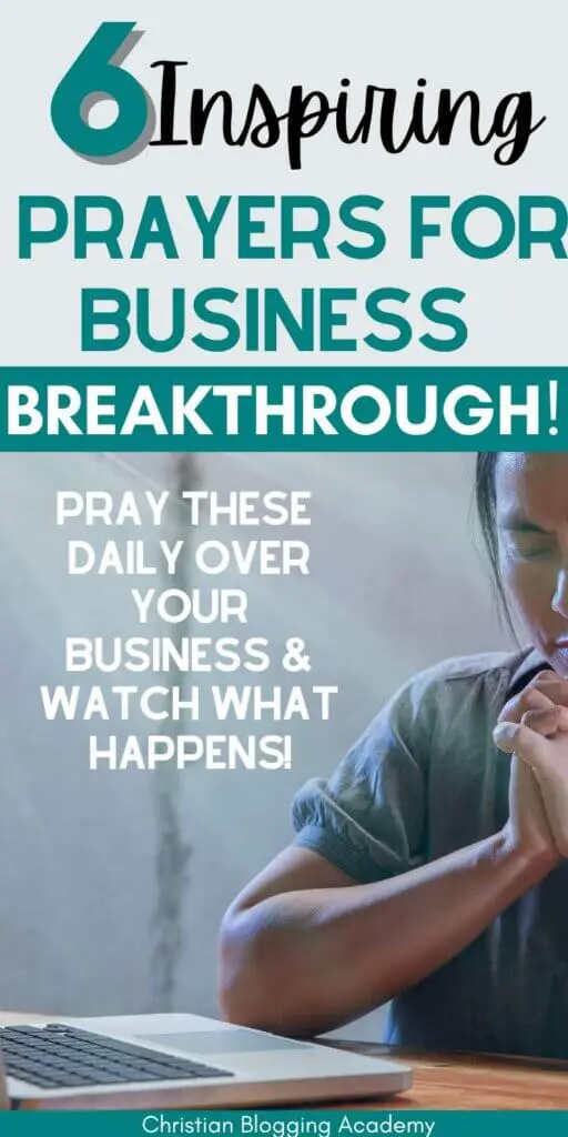  Start Your Week Right: Powerful Prayers for Business Breakthrough in teal and white letters