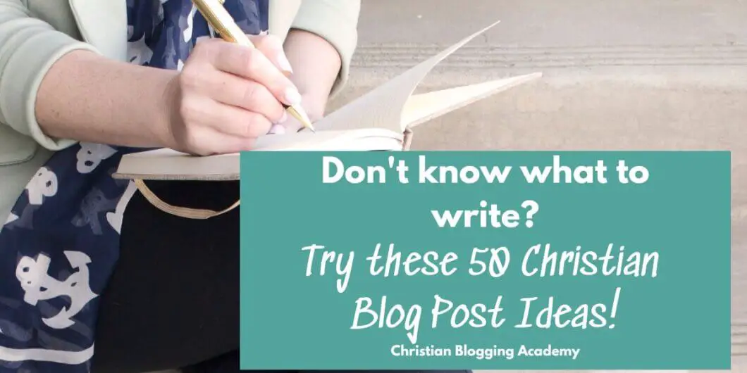 woman on steps writing on journal christian blog post ideas