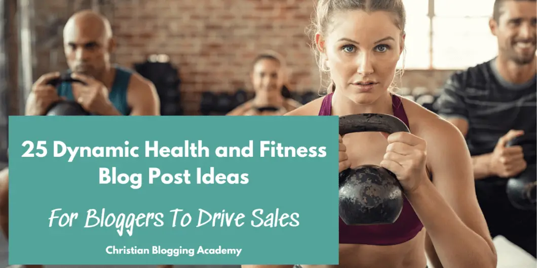 white and teal writing health and fitness blog ideas people in a gym working out