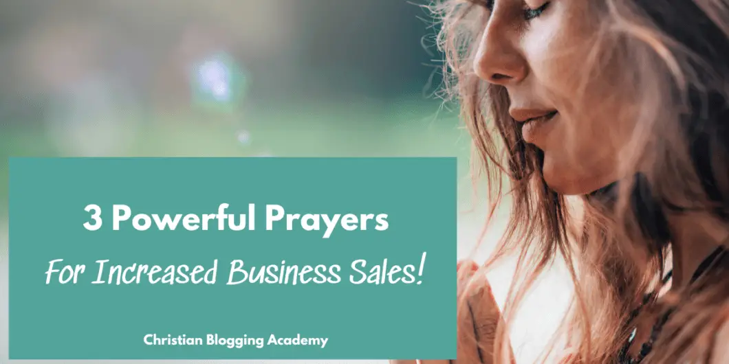 prayer for business sales in teal and white woman in background praying